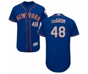 Men's Majestic New York Mets #48 Jacob deGrom Royal Gray Flexbase Authentic Collection MLB Jersey