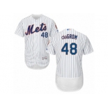 Men's Majestic New York Mets #48 Jacob deGrom White Flexbase Authentic Collection MLB Jersey