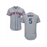 Men's Majestic New York Mets #5 David Wright Grey Flexbase Authentic Collection MLB Jersey