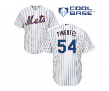 Men's Majestic New York Mets #54 Stolmy Pimentel Authentic White Home Cool Base MLB Jersey