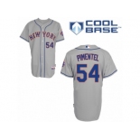 Men's Majestic New York Mets #54 Stolmy Pimentel Replica Grey Road Cool Base MLB Jersey