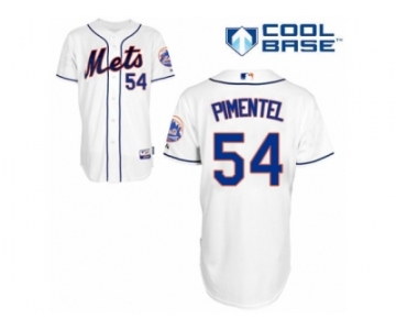 Men's Majestic New York Mets #54 Stolmy Pimentel Replica White Alternate Cool Base MLB Jersey