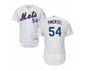 Men's Majestic New York Mets #54 Stolmy Pimentel White Flexbase Authentic Collection MLB Jersey