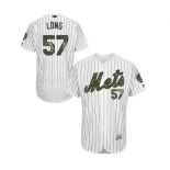 Men's Majestic New York Mets #57 Kevin Long Authentic White 2016 Memorial Day Fashion Flex Base MLB Jersey