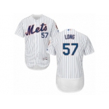 Men's Majestic New York Mets #57 Kevin Long White Flexbase Authentic Collection MLB Jersey