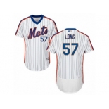 Men's Majestic New York Mets #57 Kevin Long White Royal Flexbase Authentic Collection MLB Jersey