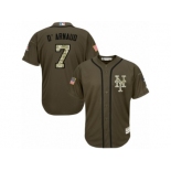 Men's Majestic New York Mets #7 Travis d'Arnaud Replica Green Salute to Service MLB Jersey