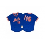 Men's Mitchell and Ness 1986 New York Mets #16 Dwight Gooden Replica Royal Blue Throwback MLB Jersey