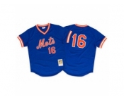 Men's Mitchell and Ness 1986 New York Mets #16 Dwight Gooden Replica Royal Blue Throwback MLB Jersey