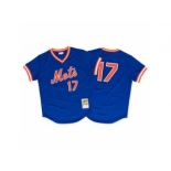 Men's Mitchell and Ness 1986 New York Mets #17 Keith Hernandez Authentic Royal Blue Throwback MLB Jersey