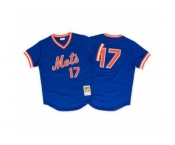 Men's Mitchell and Ness 1986 New York Mets #17 Keith Hernandez Authentic Royal Blue Throwback MLB Jersey