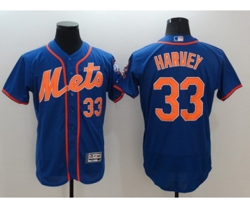 Men's New York Mets #33 Matt Harvey Majestic Royal Blue Flexbase Authentic Collection Player Jersey