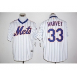 Men's New York Mets #33 Matt Harvey Majestic White With 25th Anniversary Patch Official Cool Base Player Jersey