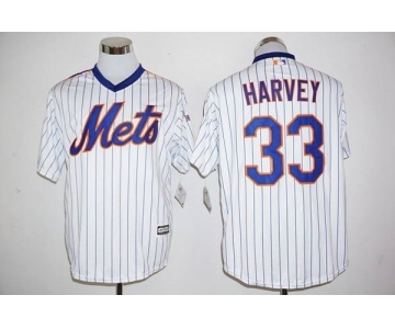 Men's New York Mets #33 Matt Harvey Majestic White With 25th Anniversary Patch Official Cool Base Player Jersey