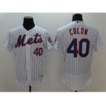 Men's New York Mets #40 Bartolo Colon Majestic White Flexbase Authentic Collection Player Jersey