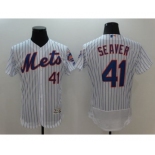 Men's New York Mets #41 Tom Seaver Majestic White Flexbase Authentic Collection Player Jersey