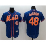 Men's New York Mets #48 Jacob DeGrom Majestic Royal Blue Flexbase Authentic Collection Player Jersey