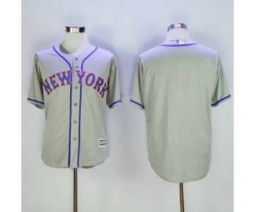 Men's New York Mets Blank Majestic Grey Official Cool Base Jersey