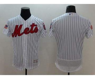 Men's New York Mets Blank Majestic White Fashion Stars & Stripes Flex Base Jersey