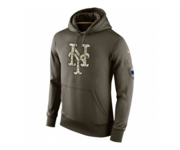 Men's New York Mets Nike Olive Salute To Service KO Performance Hoodie