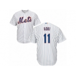 New York Mets #11 Norichika Aoki Replica White Home Cool Base MLB Jersey