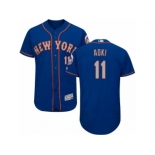 New York Mets #11 Norichika Aoki Royal Gray Flexbase Authentic Collection MLB Jersey