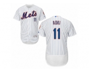 New York Mets #11 Norichika Aoki White Flexbase Authentic Collection MLB Jersey