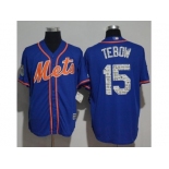 New York Mets #15 Tim Tebow Blue 2017 Spring Training Cool Base Stitched MLB Jersey