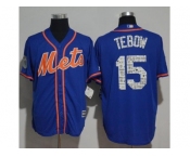 New York Mets #15 Tim Tebow Blue 2017 Spring Training Cool Base Stitched MLB Jersey