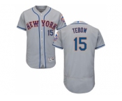 New York Mets #15 Tim Tebow Grey Flexbase Authentic Collection Stitched MLB Jersey