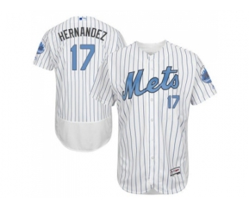 New York Mets #17 Keith Hernandez White(Blue Strip) Flexbase Authentic Collection 2016 Father's Day Stitched Baseball Jersey