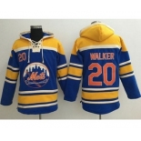 New York Mets #20 Neil Walker Blue Sawyer Hooded Sweatshirt MLB Hoodie