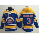 New York Mets #3 Curtis Granderson Blue Sawyer Hooded Sweatshirt MLB Hoodie