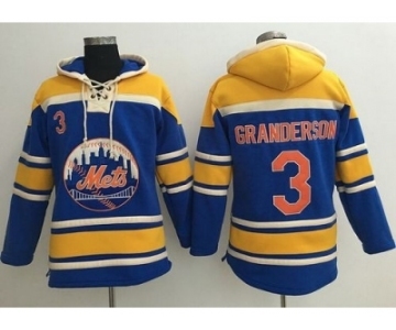 New York Mets #3 Curtis Granderson Blue Sawyer Hooded Sweatshirt MLB Hoodie