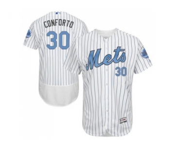 New York Mets #30 Michael Conforto White(Blue Strip) Flexbase Authentic Collection 2016 Father's Day Stitched Baseball Jersey