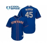 New York Mets #45 Tug McGraw Blue(Grey NO.) Alternate Road Cool Base Stitched Baseball Jersey