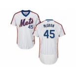 New York Mets #45 Tug McGraw White(Blue Strip) Flexbase Authentic Collection Alternate Stitched Baseball Jersey