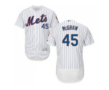 New York Mets #45 Tug McGraw White(Blue Strip) Flexbase Authentic Collection Stitched Baseball Jersey