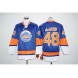 New York Mets #48 Jacob DeGrom Blue Long Sleeve Stitched MLB Jersey