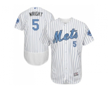 New York Mets #5 David Wright White(Blue Strip) Flexbase Authentic Collection 2016 Father's Day Stitched Baseball Jersey