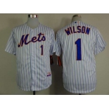 mlb jerseys new york mets #1 wilson white(blue strip)