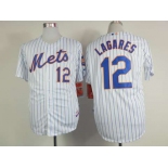 mlb jerseys new york mets #12 lagares white(blue strip)