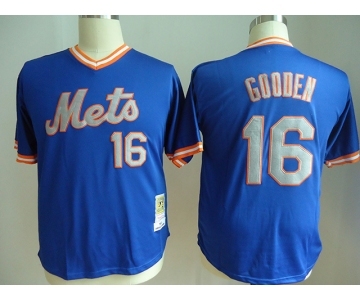 mlb jerseys new york mets #16 gooden blue[m&n]