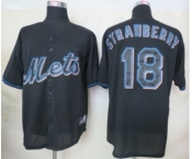 mlb jerseys new york mets #18 strawberry black[fashion]