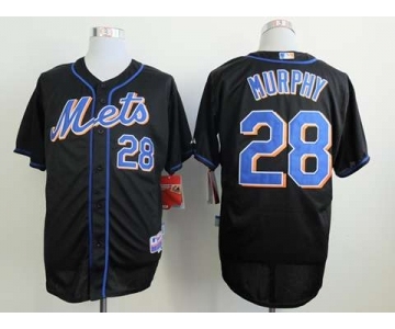 mlb jerseys new york mets #28 murphy black