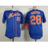 mlb jerseys new york mets #28 murphy blue[number orange]