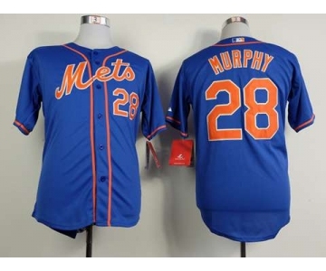 mlb jerseys new york mets #28 murphy blue[number orange]