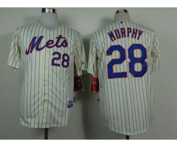 mlb jerseys new york mets #28 murphy cream(blue strip)