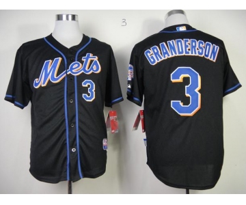 mlb jerseys new york mets #3 granderson black