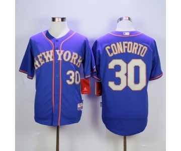 mlb jerseys new york mets #30 conforto blue[number grey][conforto]